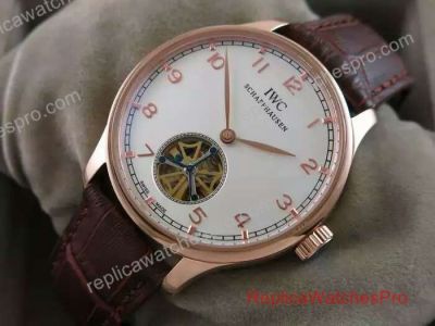 Copy IWC Grande Portuguese Perpetual Calendar watch Rose Gold White